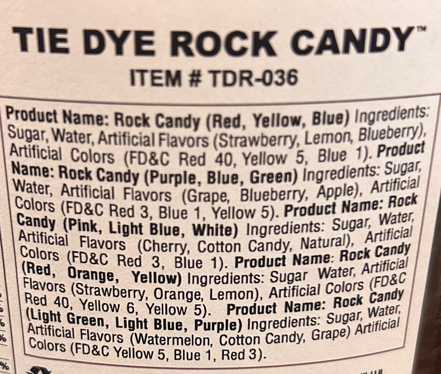 Tie Dye Rock Candy Lollipops