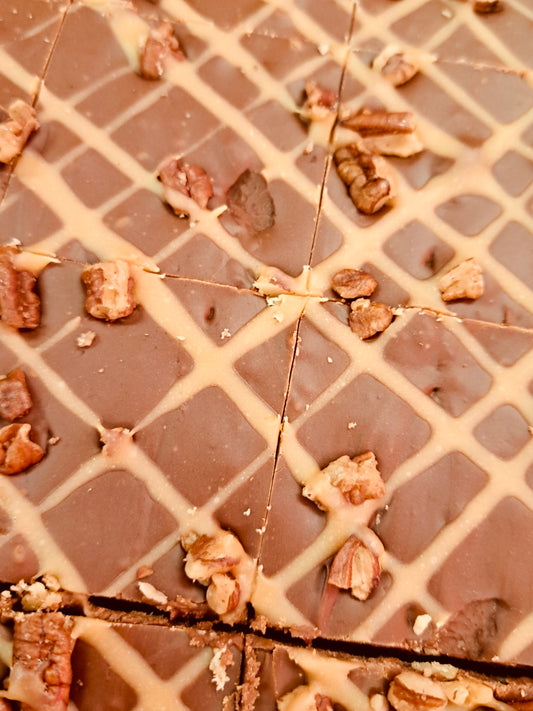 Chocolate Pecan Turtle Fudge