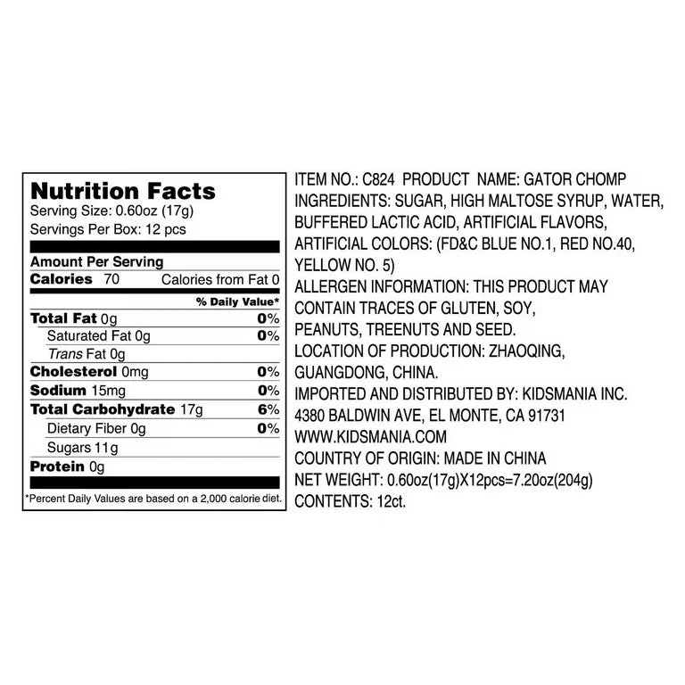 Kidsmania Gator Chomp Lollipop