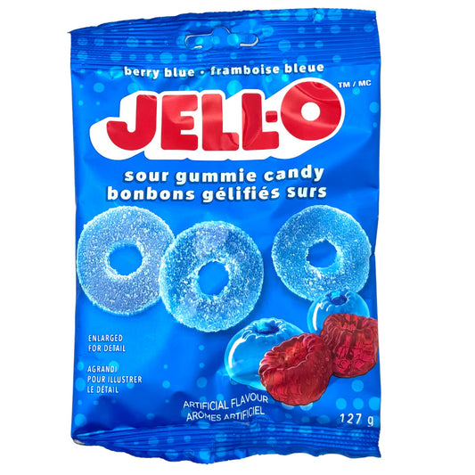 Jello Sour Berry Blue Gummie Rings