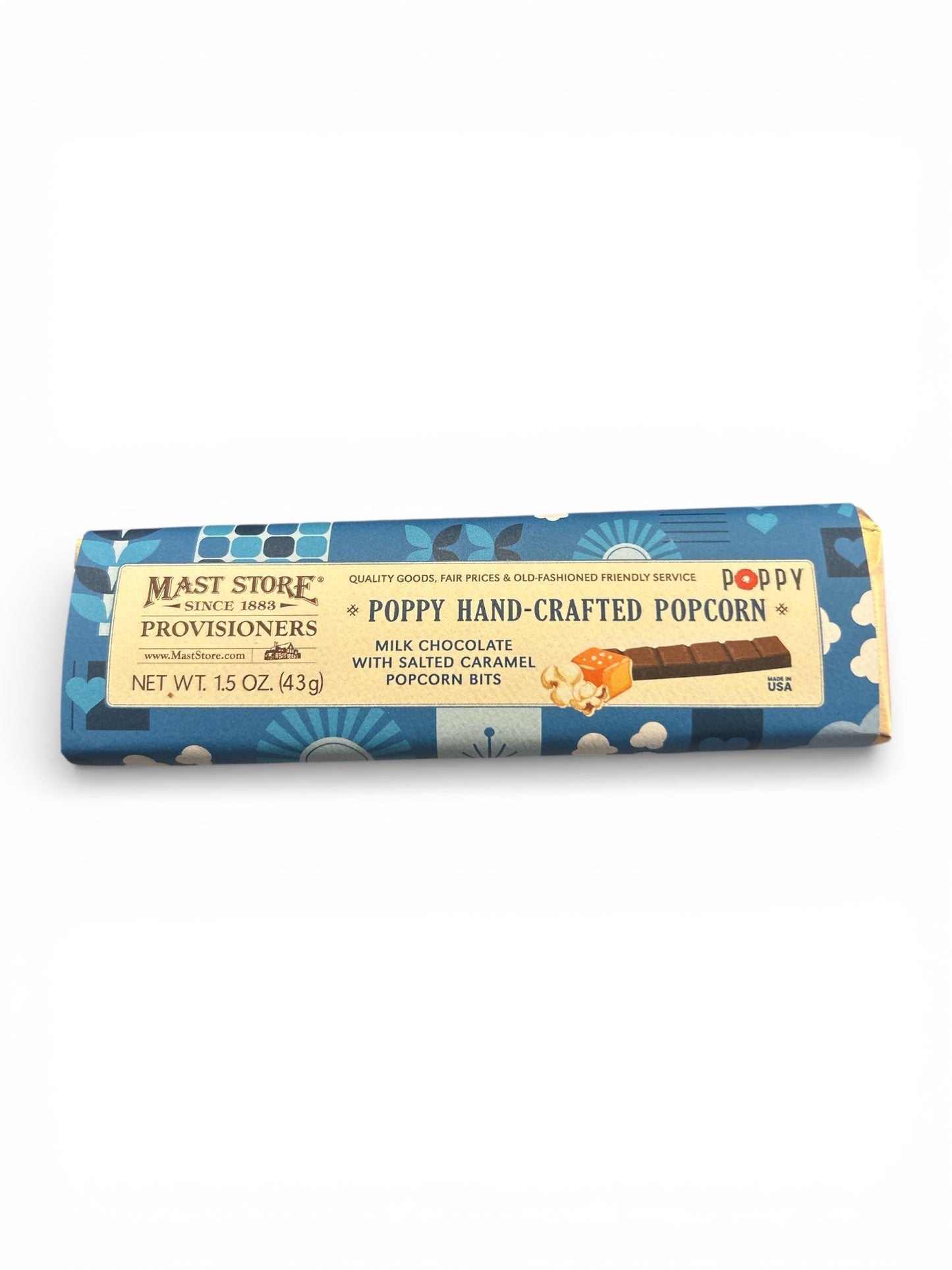 Poppy Hand-Crafted Popcorn Chocolate Bar