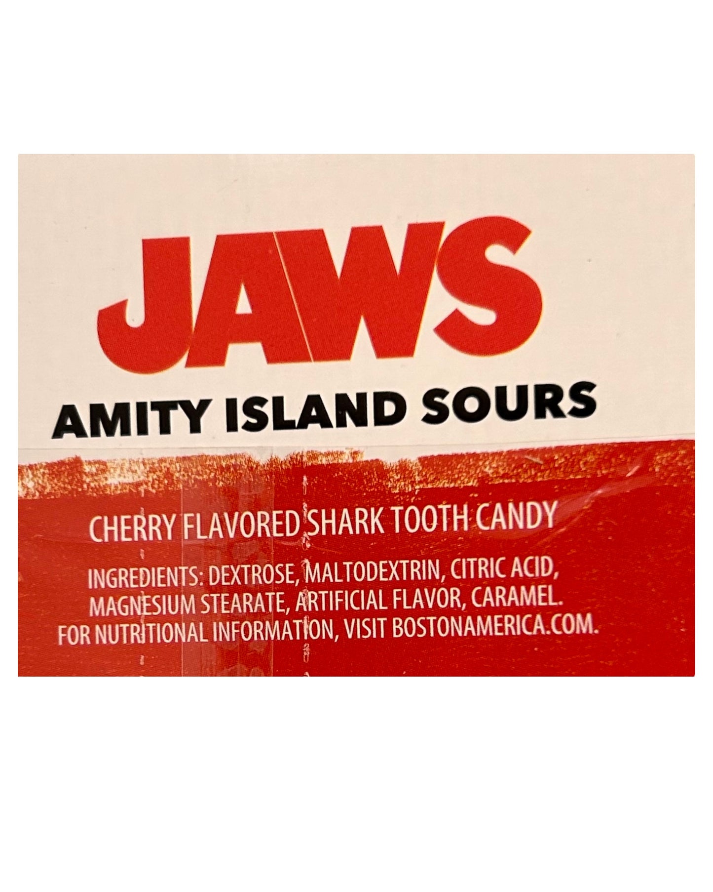 Jaws Tin with Cherry Flavored Shark Tooth Candy